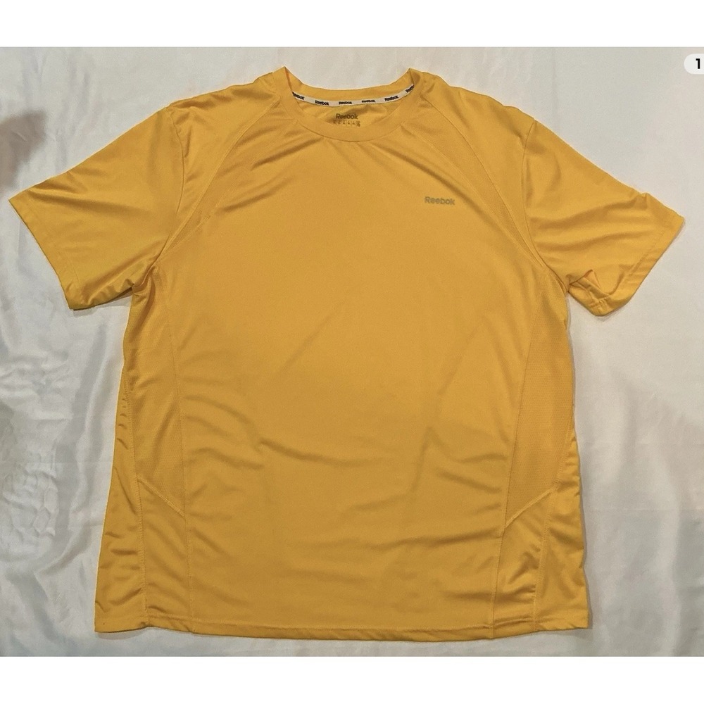 Reebok Hydromove Shirt Mens XL Yellow Activewear Workout Gym